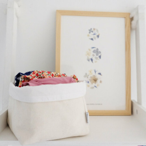 Corbeille en coton bio - Beige