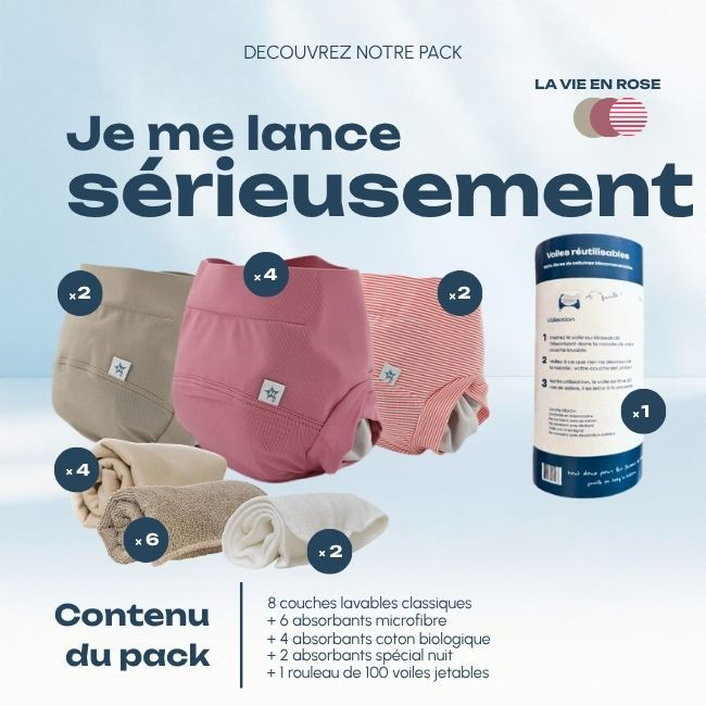 Pack couches lavables ”je me lance sérieusement” | Hamac Paris