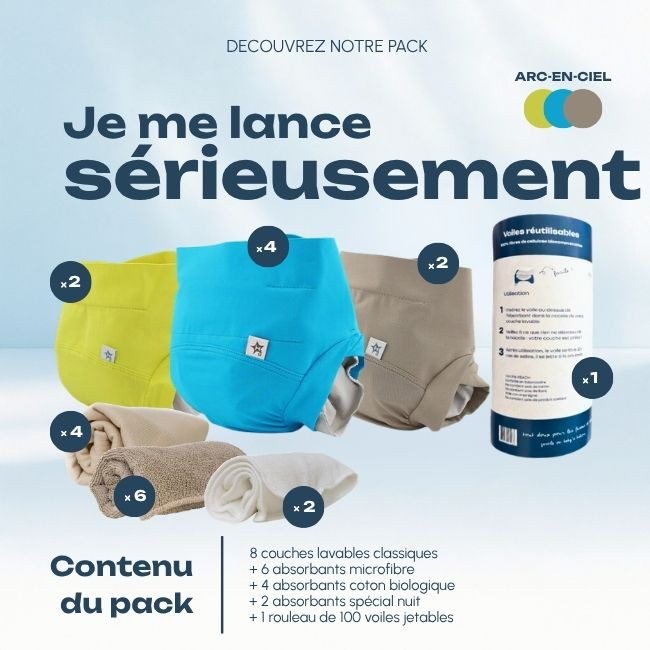 Pack couches lavables ”je me lance sérieusement” | Hamac Paris