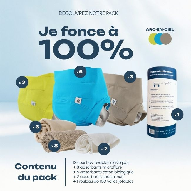 Pack couches lavables ”je fonce à 100% !” | Hamac Paris